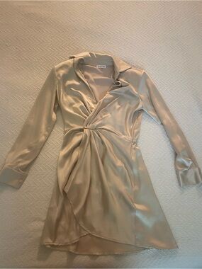 Champagne Gold Calvin Klein Wrap Dress